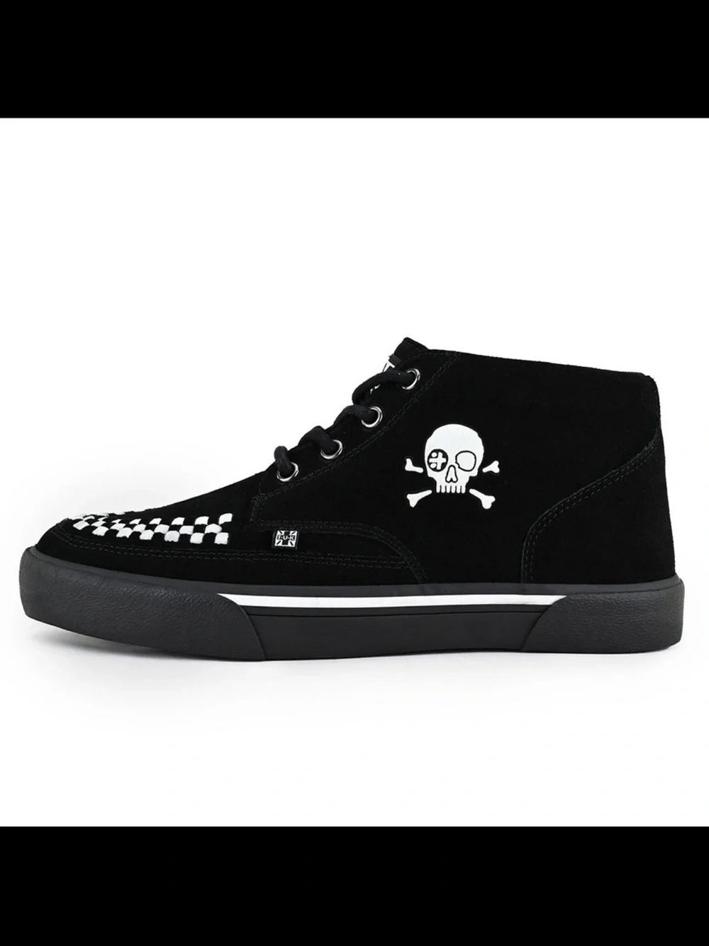 T.U.K. Pirate Creeper Sneakers Black Suede Skull Women’s 9 Men’s 7 A3155